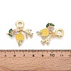 Brass Micro Pave Colorful Cubic Zirconia and Enamel European Dangle Charms KK-T079-78G-3