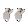 Non-Tarnish 304 Stainless Steel Stud Earring Findings STAS-R063-38-3