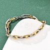 304 Stainless Steel Oval Link Chain Bracelets for Men Women BJEW-G766-06-3