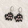 Alloy Enamel with Rhinestone Hoop Earrings FS-WGBA760-04-1