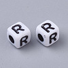 White Opaque Acrylic Beads MACR-R869-02R-2