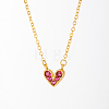 Golden Brass Heart Pendant Necklace for Women LS-WZ0134-3-1-1
