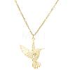201 Stainless Steel Laser Cut Bird Pendant Necklaces for Women FS-WG55B1A-01-1