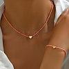 Glass & CCB Plastic Beaded Necklaces & Bracelets Sets FS-WGA4156-01-1