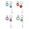 4 Pairs Valentine's Day Heart 304 Stainless Steel Hoop Earrings EJEW-TA00799-2