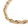 PVD Vacuum Plating 304 Stainless Steel Rope Chain Bracelet for Men Women BJEW-E031-12G-02-2