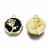Rack Plating Alloy Enamel Pendants LS-ENAM-N060-18-02LG-1