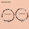2Pcs Yin-yang Polymer Clay Glass Seed Beaded Stretch Anklet Sets for Women FS-WG3863F-08-3