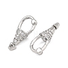 SHEGRACE Brass Micro Pave Clear Cubic Zirconia Spring Gate Clasps XGRQ58856-750P-2