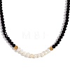Fashion Natural Freshwater Pearl & Faceted Rondelle Glass Beaded Necklaces for Women AX4759-8-1