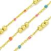 Brass Enamel Round Beaded Link Chain CHC-G022-07G-17-1