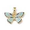 Brass Enamel Pendants KK-F924-11G-01-1