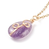 Natural Amethyst Teardrop Pendant Necklace NJEW-JN03900-03-4