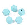 Spray Painted Wood European Beads WOOD-F017-07A-1