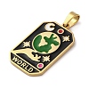 Ion Plating(IP) 304 Stainless Steel Enamel Pendants STAS-Q003-01G-021-3