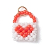 Glass Seed Beaded Handbag Pendants PALLOY-MZ01217-01-1