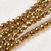 Electroplate Non-magnetic Synthetic Hematite Beads Strands X-G-J169B-3mm-04-1