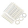 Brass Glass Flower Link Chain Bracelets KK-CBA7DFA-01G-C-2