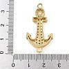 Rack Plating Brass Micro Pave Clear Cubic Zirconia Anchor Connector Charms KK-A234-052G-3