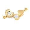 Brass Micro Pave Clear Cubic Zirconia Magnetic Clasps CU-CBA8264-06G-2