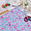Fish Scale Pattern Polyester-Cotton Fabric DIY-WH0430-114B-5