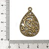 Tibetan Style Alloy Filigree Teardrop Pendants X-TIBEP-Q041-042AB-NR-3