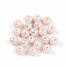 Electroplate Pearlized Glass Pearl Beads EGLA-T021-14A-01-1