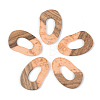 Transparent Resin & Walnut Wood Pendants RESI-S389-021A-B04-1