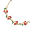 304 Stainless Steel Enamel Cherry Bracelets & Necklaces Sets SJEW-JS01368-5