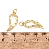 Brass Micro Pave Clear Cubic Zirconia Pendants CU-E003-18G-20-3