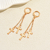 Brass Tassel Hoop Earrings TI6308-1-1