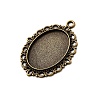 Zinc Alloy Pendant Settings for Cabochon & Rhinestone PALLOY-A15257-AB-FF-2