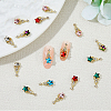 HOBBIESAY 30Pcs 6 Colors Alloy Rhinestone Cabochons MRMJ-HY0001-25-4