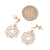 Flower Synthetic Moonstone Dangle Stud Earrings EJEW-JE06336-5