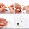 Flat Round with Letter Alloy Enamel Wine Glass Charms AJEW-PH01515-3