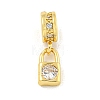 Brass Micro Pave Clear Cubic Zirconia Pendants KK-U007-02G-05-1