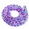 Frosted Spray Painted Glass Beads Strands GLAA-N035-03C-C03-2