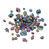 Kissitty 80Pcs 20 Style Rack Plating Rainbow Color Alloy Beads FIND-KS0001-18-11
