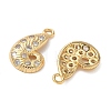 Ocean Brass Micro Pave Clear Cubic Zirconia Charms KK-B160-42G-03-2