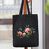 DIY Peony Pattern Tote Bag Embroidery Kit PW22121380890-1