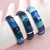 Square Natural Banded Agate(Dyed & Heated) Beaded Stretch Bracelets for Women Men GG-CBA9ACE-B15-1