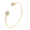 Rack Plating Brass Micro Pave Cubic Zirconia Cuff Bangles BJEW-C073-01G-1