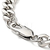 201 Stainless Steel Lighting Bolt Link Bracelet with Curb Chains for Women BJEW-H550-04P-3