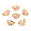 SHEGRACE Flower Brass Micro Pave Clear Cubic Zirconia Spacer Bars XGRQ5K223-827G-1