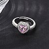 Brass Micro Pave Cubic Zirconia Cuff Open Rings CU-CBA5C10-04P-3