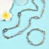 201 Stainless Steel Chain Necklaces & Chain Bracelets SJEW-G087-01GP-1
