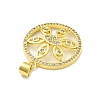 Rack Plating Brass Micro Pave Cubic Zirconia Pendants KK-D359-39G-2