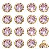 Flower Brass Micro Pave Cubic Zirconia Shank Buttons BUTT-WH0061-12A-1