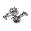 Angel Brass Natural Green Aventurine Pendants KK-D361-02AS-25-2