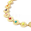 Colorful Enamel Flower Link Chain Bracelet BJEW-JB09940-2